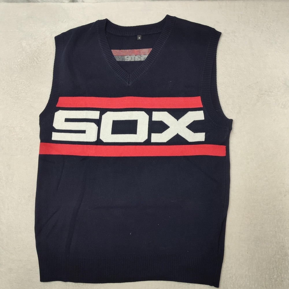 Chicago White Sox Sweater Vest Mens‎ M Blue V-Neck SGA 80s Ditka Style Baseball
